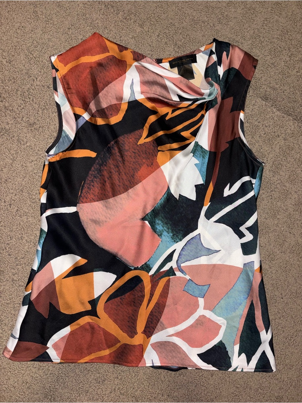 Donna Karan New York Brand Women’s Size XS, Beautiful Top Sleeveless Colorful